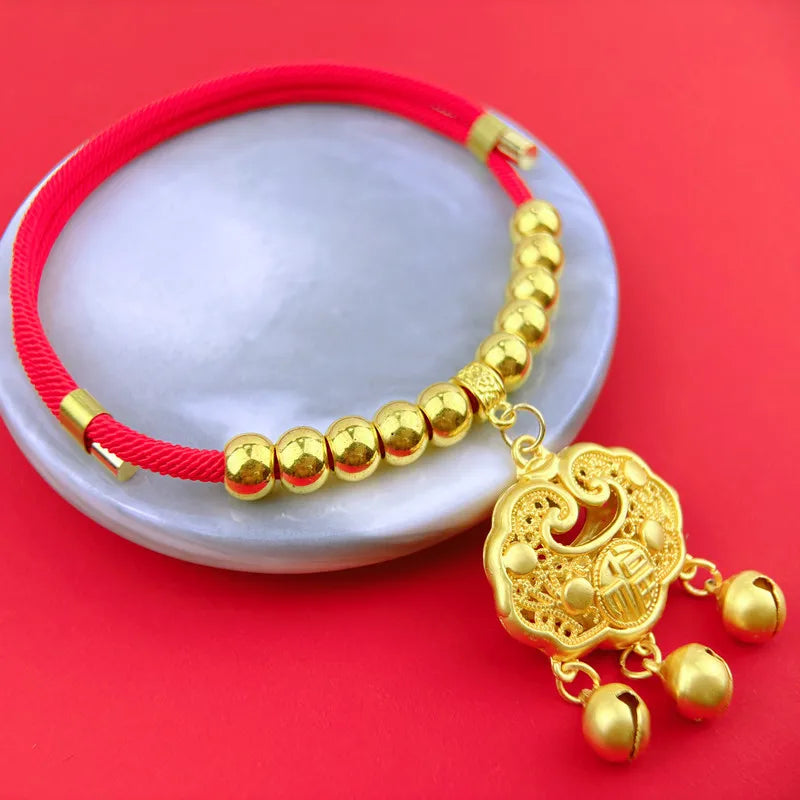 Classic Pet Necklace with Safety Lock Adjustable Red String Cat Collar