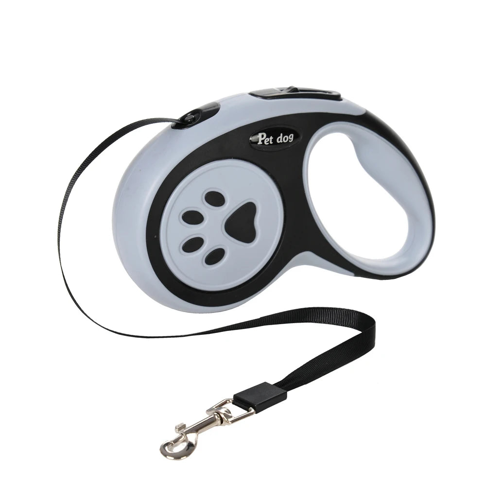 Retractable Nylon Lead 3M/5M Dog Leash with Paw Design