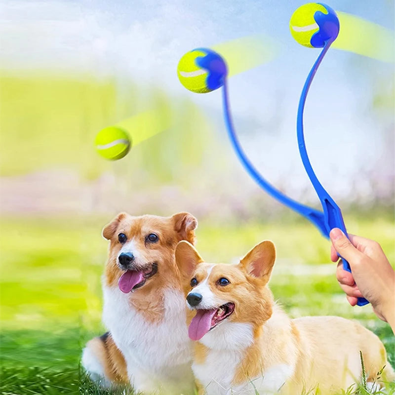 Pet Ball Launcher Stick Interactive Toy for Throwing Games