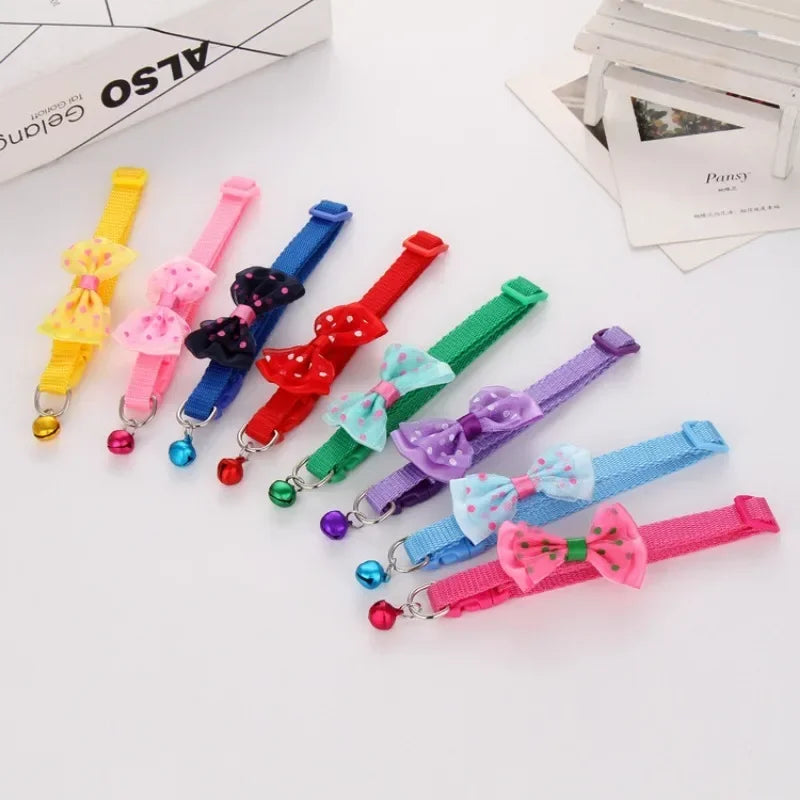 Adjustable Pet Collar with Cute Bow & Bell