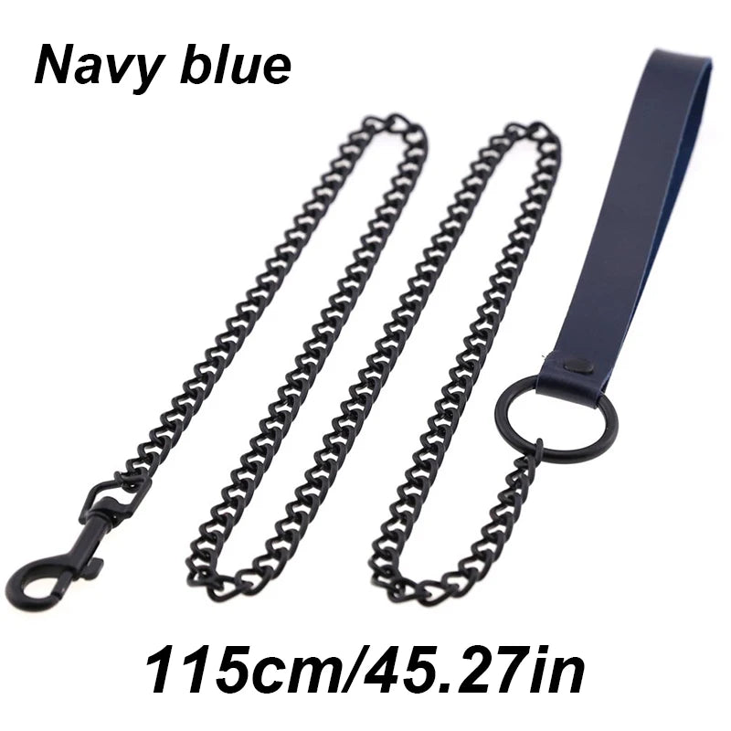 115cm Chew-Proof Metal Training Heavy Duty Chain Dog Leash
