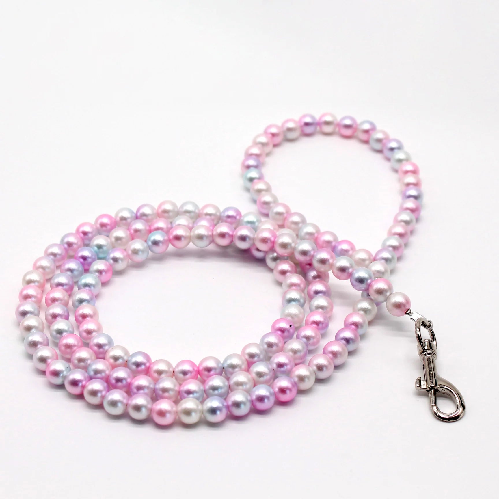 Imitation Pearl Wire Rope Lead Exquisite Handmade Beaded Dog Leash