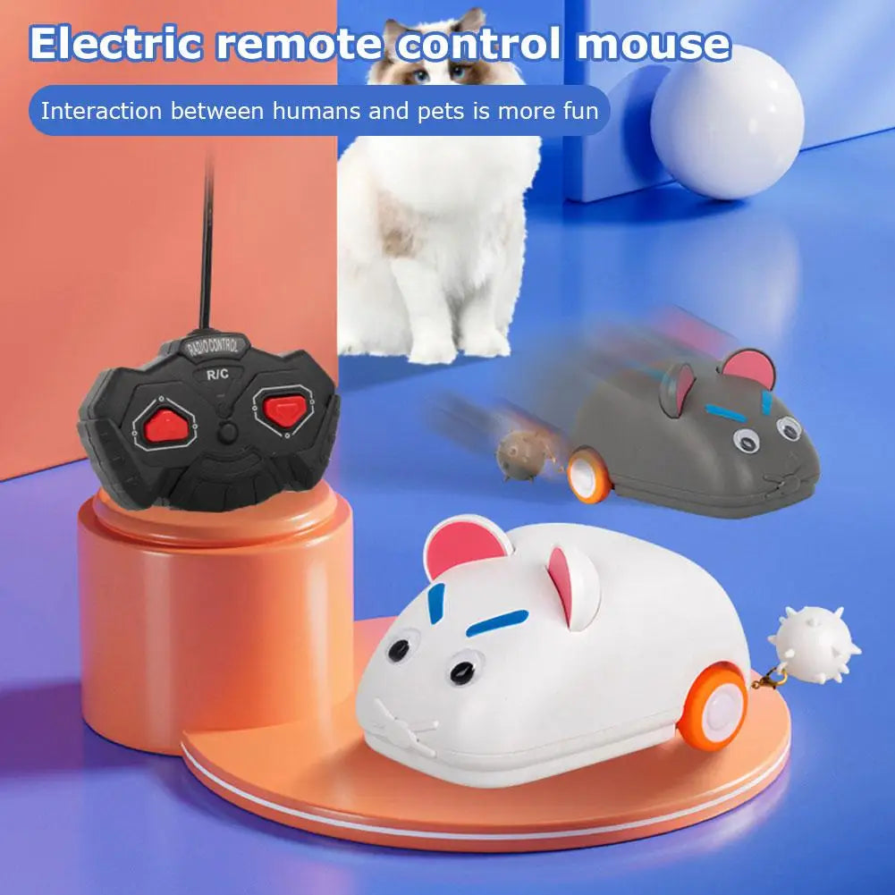 Electric Remote Control Mouse Interactive Cat Teasing Toy for Indoor Play