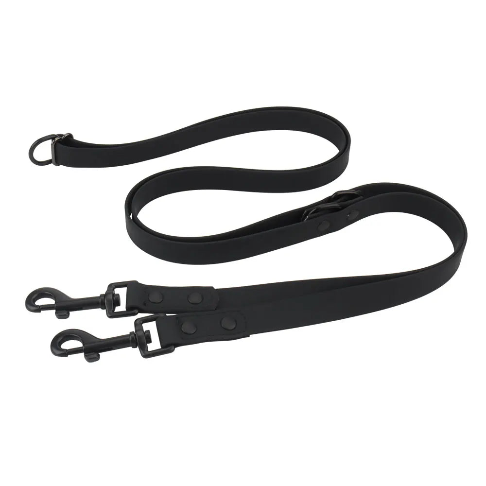 Cross-Body Double-Headed Waterproof PVC Dog Leash