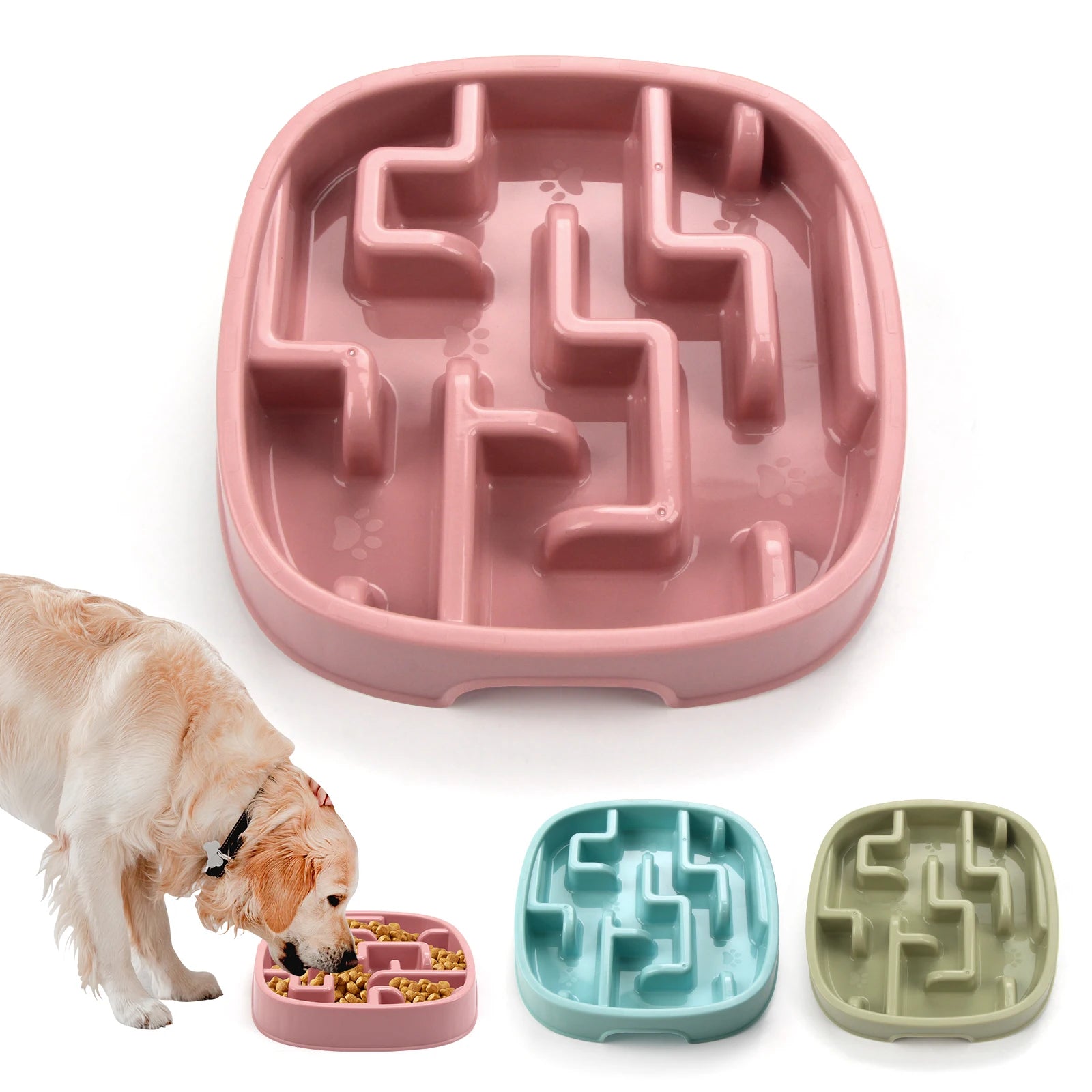 Anti-Choking Pet Bowl – Slow Feeder Dish for Dogs & Cats
