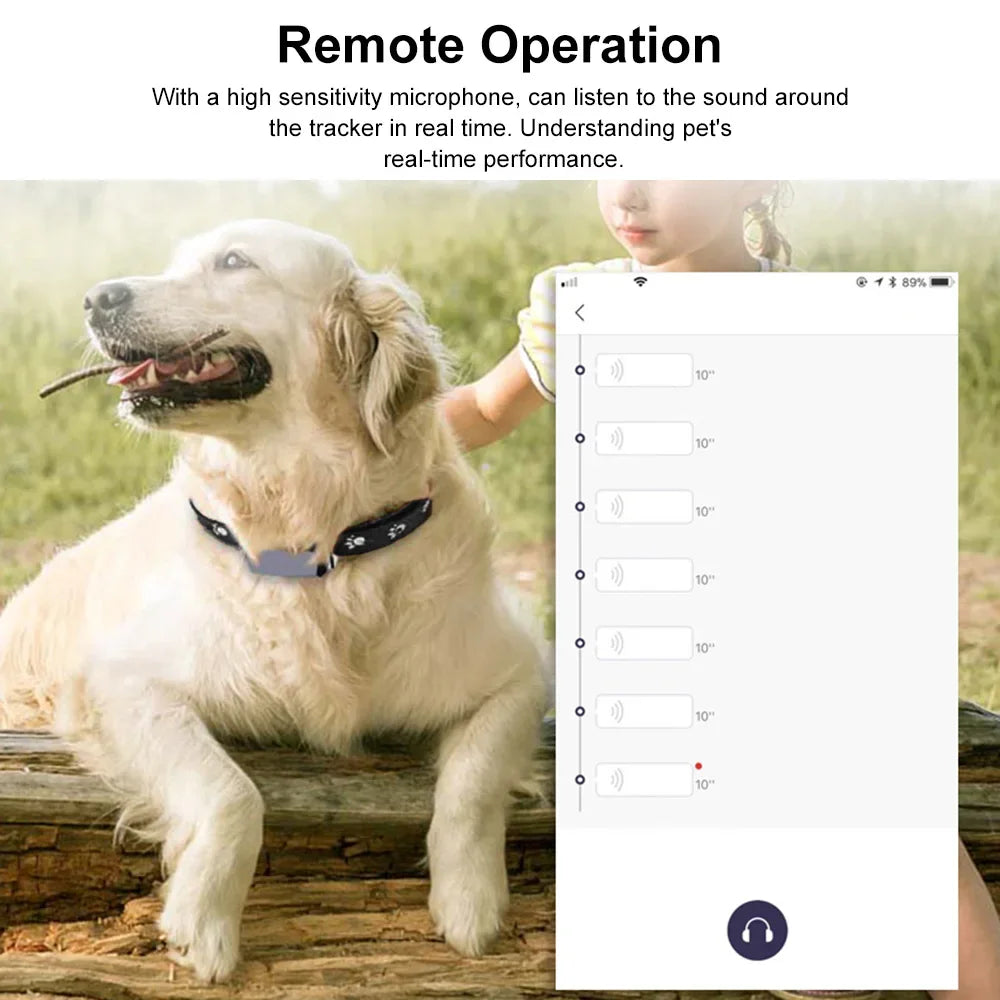 Smart GPS Pet Tracker IP67 Collar with Geo-Fence & SOS Alarm