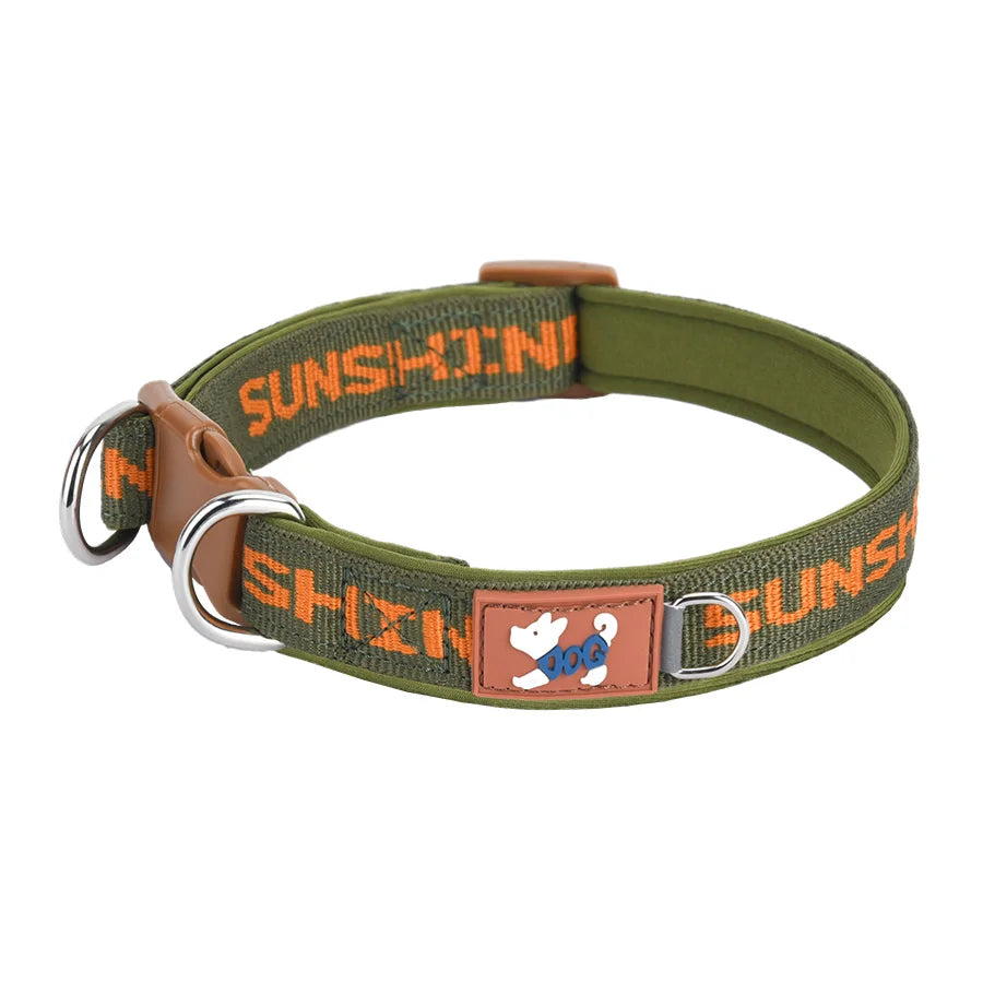 Dog Collar Adjustable, Colorful Prints with Metal D-Rings