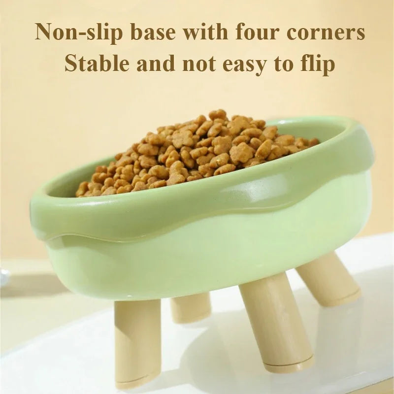 Four-Legged Pet Bowl Stylish Feeder for Cats & Small Dogs