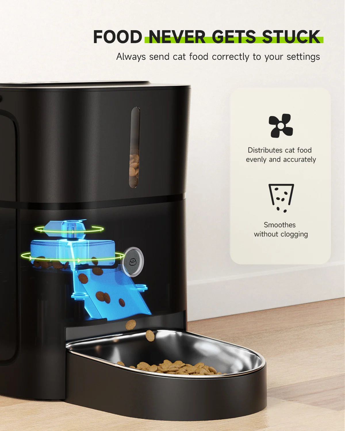 Smart Cat Feeder WiFi Remote Control & Timed Dispenser for Pets