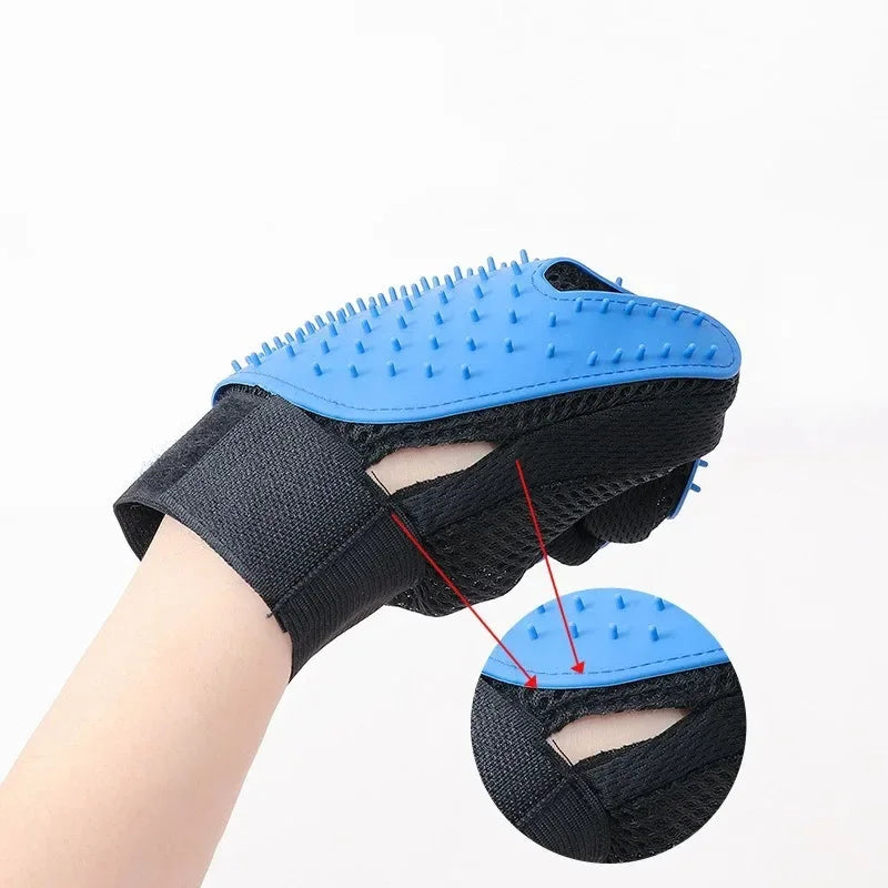 Pet Grooming Gloves Massage & Cleaning Tool for Cats & Dogs