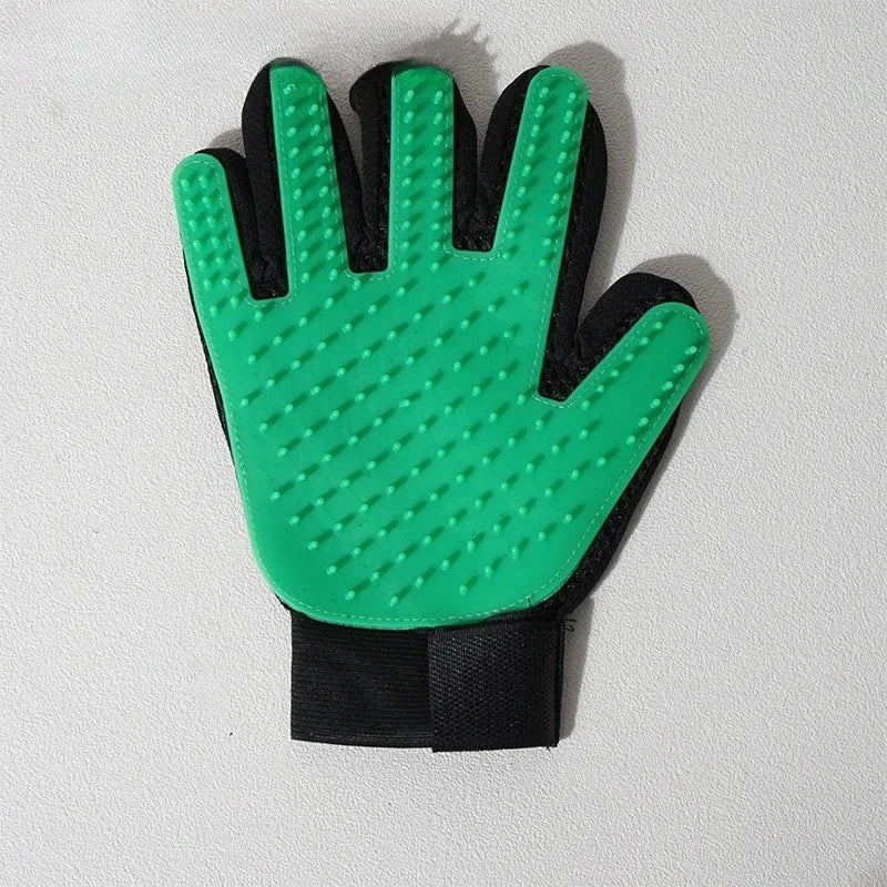 Pet Grooming Gloves Massage & Cleaning Tool for Cats & Dogs