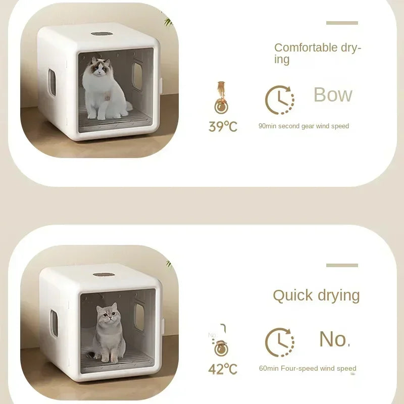 Smart Pet Drying Box Auto Temp Control, Water Sterilization for Cats & Dogs