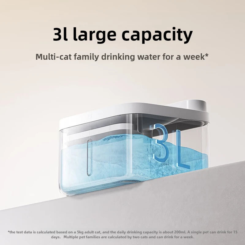 Smart Pet Water Dispenser 3L, Wireless, IPX7, Works with MiHome APP