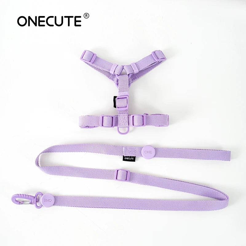 Adjustable Macaron Color Pet Harness And Leash Set