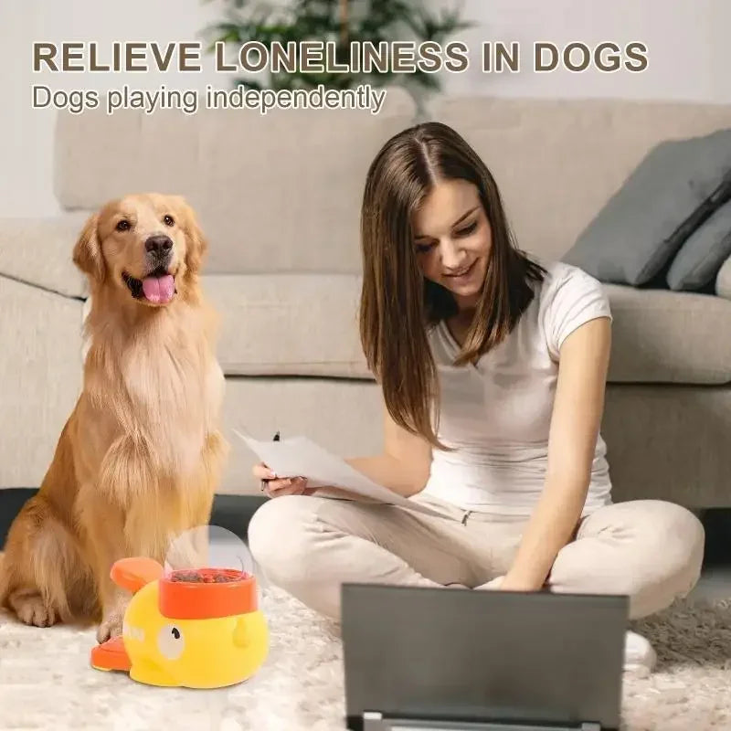 Automatic Pet Feeder Toy Duck Design Puzzle & Treat Dispenser for Dog Training