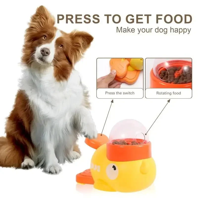 Automatic Pet Feeder Toy Duck Design Puzzle & Treat Dispenser for Dog Training
