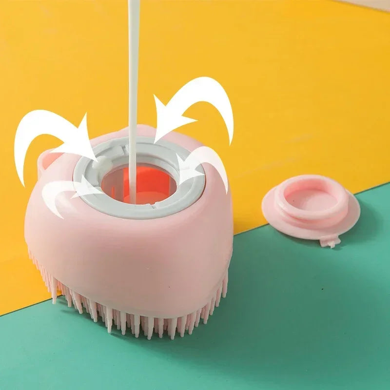 Pet Bathing Brush Soft Shampoo Massager for Dogs & Cats