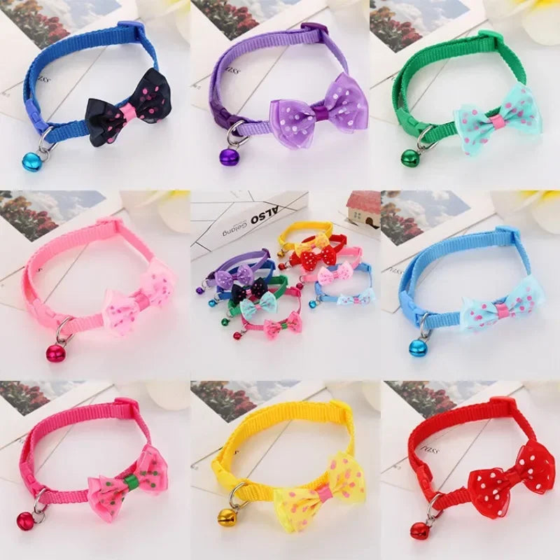 Adjustable Pet Collar with Cute Bow & Bell