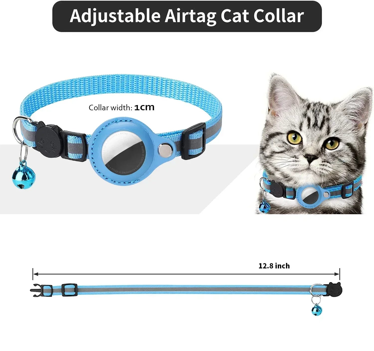 Anti-Lost Reflective Air Tag Holder Cat Collar
