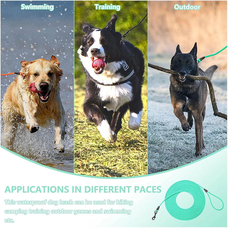PVC Recall Lead Waterproof Long Dog Training Leash