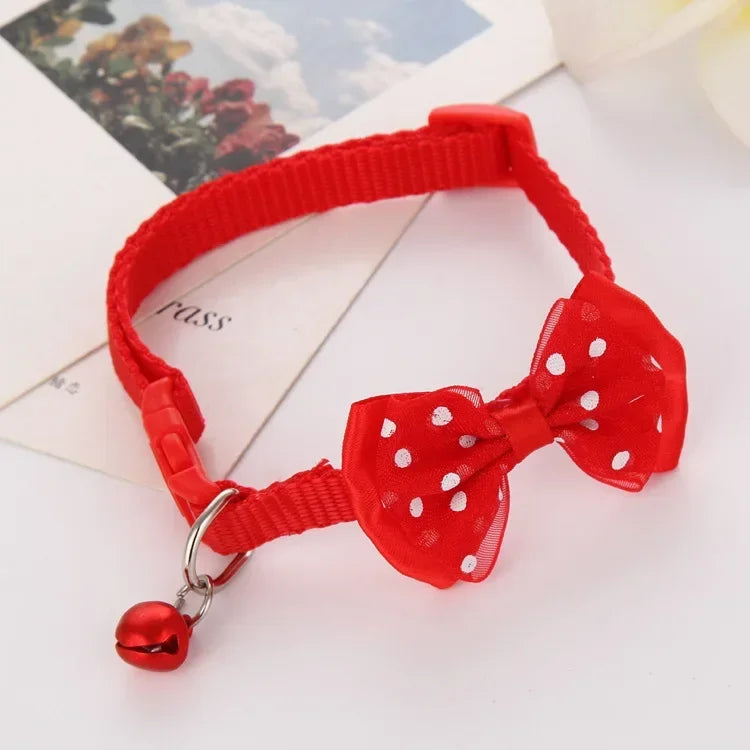 Adjustable Pet Collar with Cute Bow & Bell