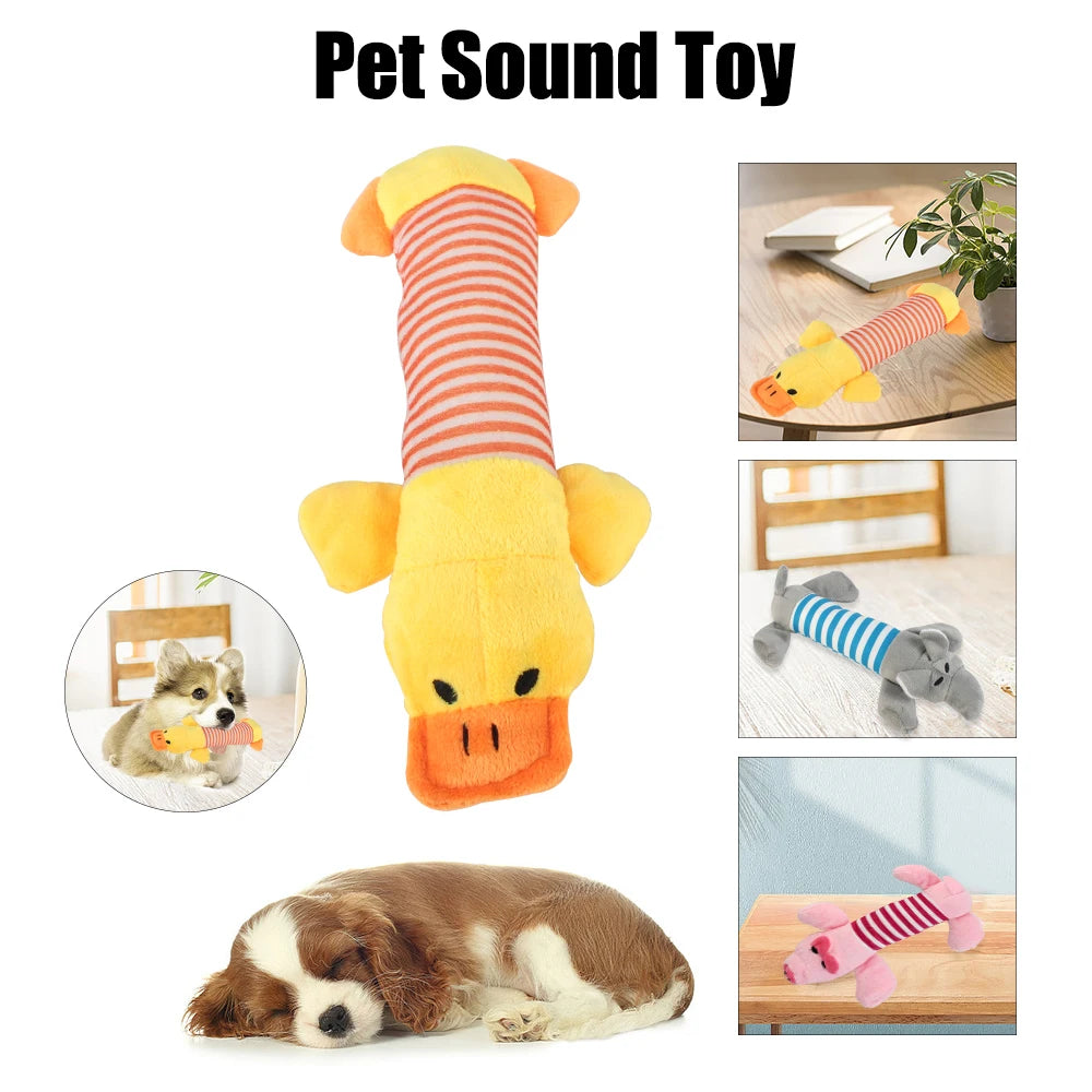 Plush Squeaky Toys for Dogs & Cats Elephant, Duck, Pig & More