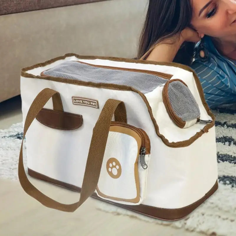 Sturdy Pet Carrier Well-Ventilated Travel Bag for Small & Medium Pets
