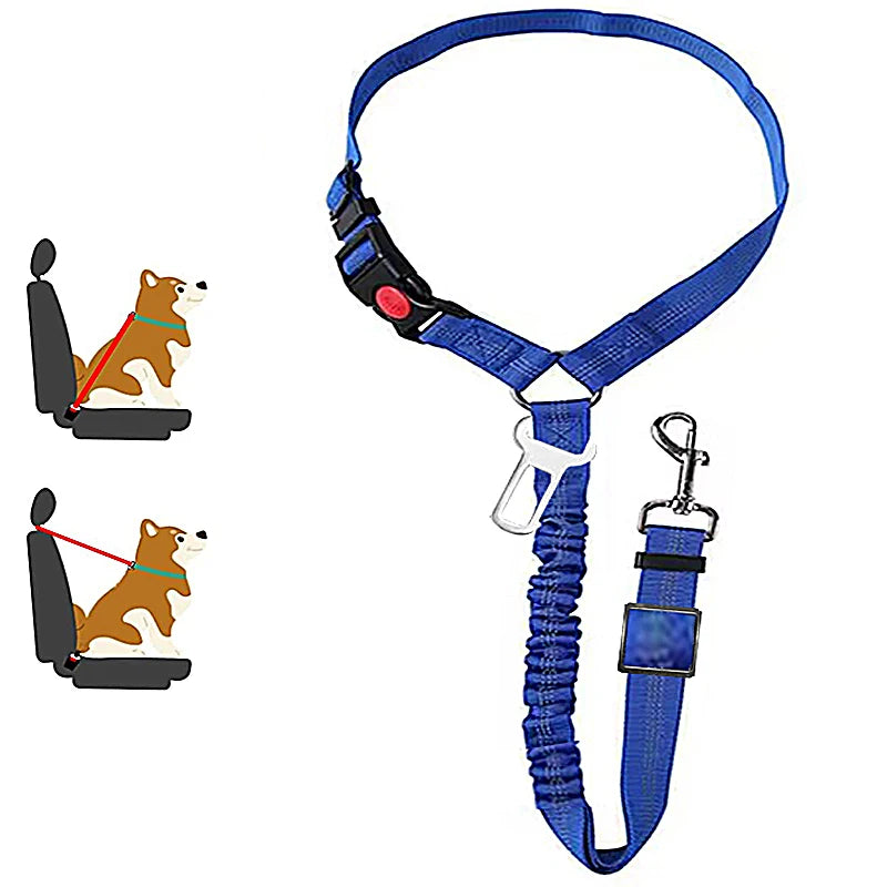 2-in-1 Adjustable Dog Harness Leash & Car Seat Belt