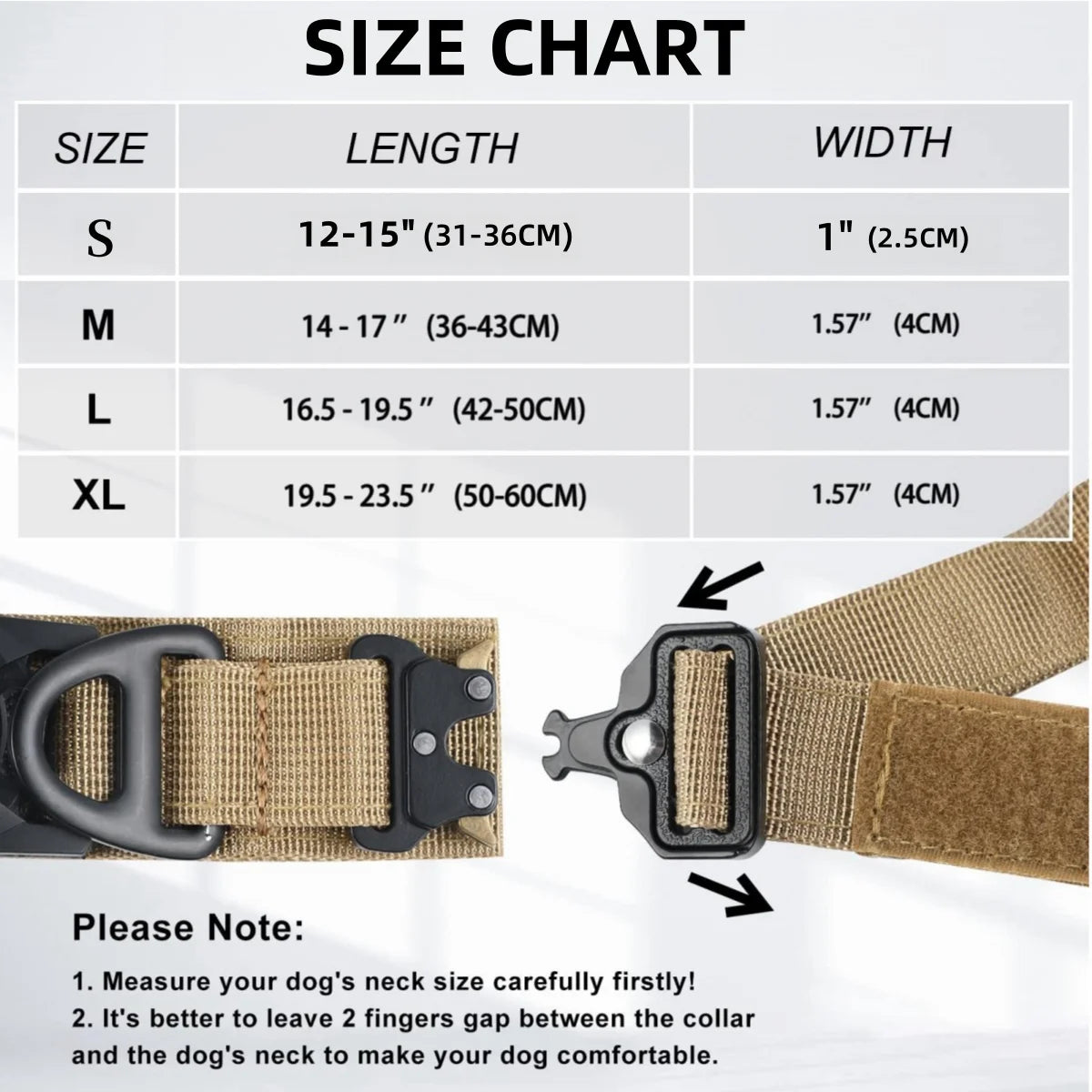 Heavy-Duty Nylon Adjustable Tactical Dog Collar