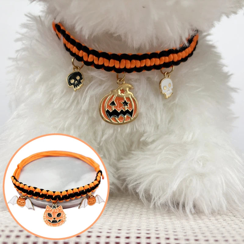 Hand-Woven Halloween Breakaway Pet Collar
