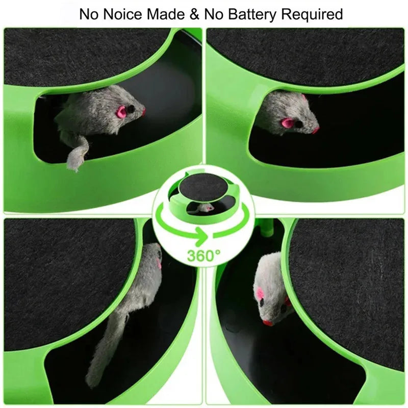 Interactive Cat Toy Turntable Roller Mouse for Intelligence & Play