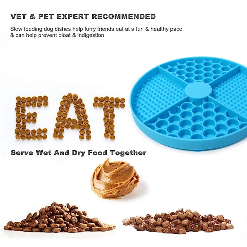 Silicone Licking Mat Slow Feeder with Suction Cup for Dogs & Cats
