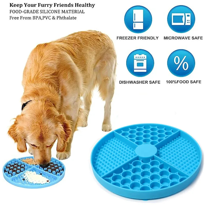 Silicone Licking Mat Slow Feeder with Suction Cup for Dogs & Cats
