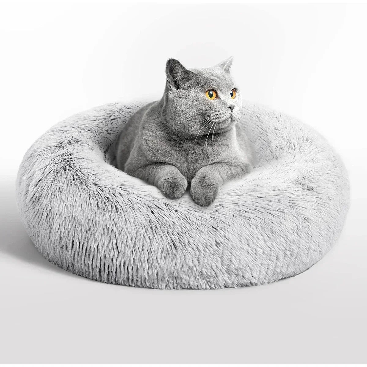 Soft Dark Gray 50cm Round Plush Pet Bed